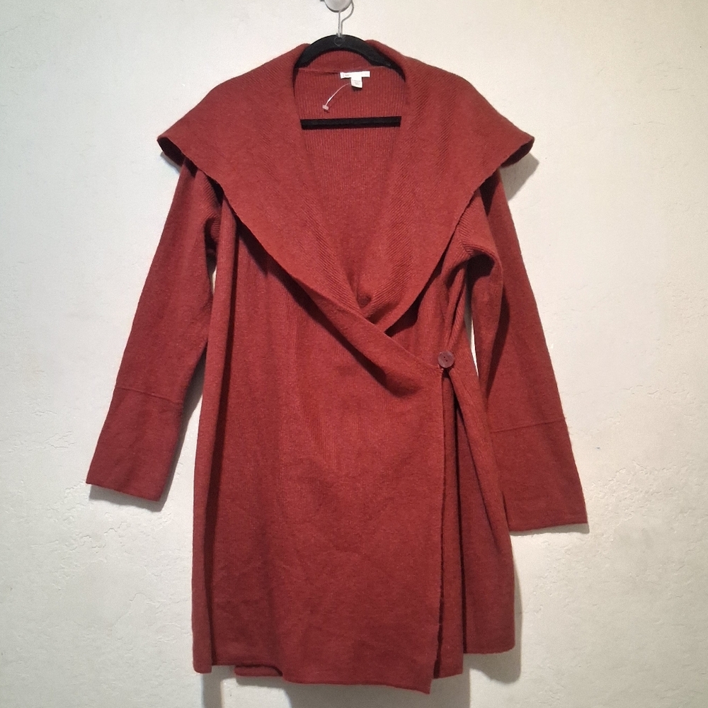 Cato Sweater Cardigan Coat Long Women Wrap Marron Sz18-20W Knit Pullover